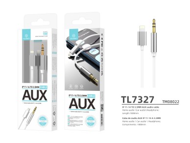 Cable de audio Techancy , conector Lightning a 3,5 mm TL7327, 1 m, se conecta al coche, auriculares,