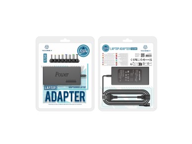 Techancy Universal Adapter for Laptop 120W TL7341 Black, Input 110-240V, Output 120W, with Multiple 