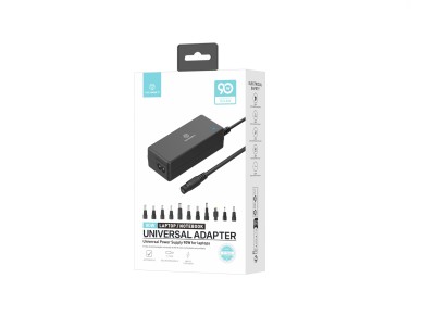 Techancy TL7344 Universal Power Adapter for Laptops, with 90W Power, 11 Connectors and Overcurrent a