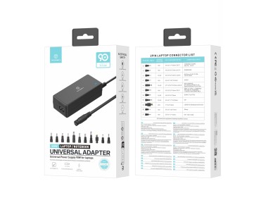 Techancy TL7344 Universal Power Adapter for Laptops, with 90W Power, 11 Connectors and Overcurrent a