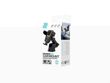 Techancy Suporte Para Telem�vel Com Ventosa Para Autom�vel Preto/Dourado Ti2188, Bloqueio Com Um Toq