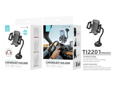 Techancy Ti2201 Car Phone Holder, 360° Rotation, Variable Hose Shape, 4.7-7.2 Inches, Black Techancy Ti2201 Car Phone Holder, 360° Rotation, Variable Hose Shape, 4.7-7.2 Inches, Black