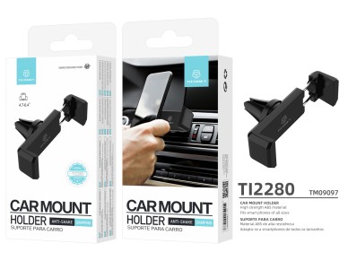Soporte para teléfono de coche Techancy Ti2280, negro, antivibración, para dispositivos de