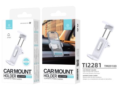 Techancy Suporte de Telemovel para Carro TI2281 Antivibracao Compatvel com 4.7 a 6.4 Polegadas Branc