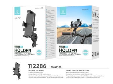 Soporte universal para bicicleta Techancy Ti2286, color negro, para teléfonos móviles de 4