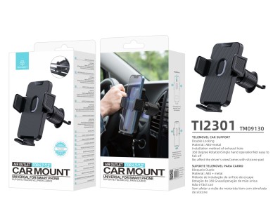 Techancy Suporte Para Telem�vel De Carro Ti2301, Preto, Encaixe Em Sa�da De Ar, Para Dispositivos 4.