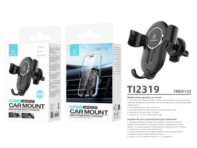 Techancy Car Phone Holder TI2319, Auto Grip Phone Holder for 4.7 - 7.2 - Inch Cell Phones, Black