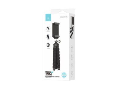 Techancy Mini Trip� Preto Ti2323 Com Pernas Dobr�veis, Incl. Cabe�a Esf�rica, Rota��o De 360� Para C