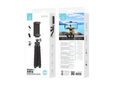 Techancy Mini Trip� Preto Ti2323 Com Pernas Dobr�veis, Incl. Cabe�a Esf�rica, Rota��o De 360� Para C