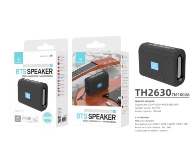 Minialtavoz inalámbrico Techancy TH2630 negro, batería integrada, Bluetooth 5.0, compatibl