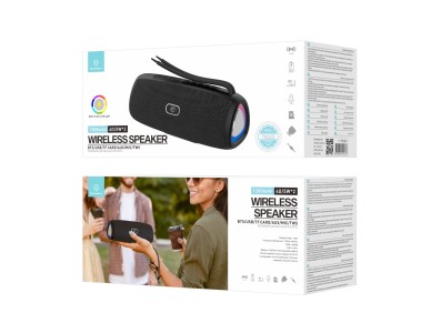 Techancy Altifalante Sem Fios Bluetooth Vers�o 5.3TH2633, Suporte TWS/TF/AUX, Luz Ambiente Led Rgb D