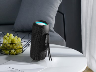 Techancy Altifalante sem fios Bluetooth vers�o 5.3 TH2634, suporta entrada TF/U disk/LINE LN, luz LE