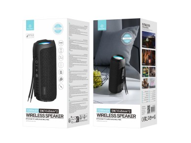 Techancy Altifalante sem fios Bluetooth vers�o 5.3 TH2634, suporta entrada TF/U disk/LINE LN, luz LE