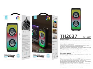 Techancy Altifalante Bluetooth Sem Fios  TH2637, Altifalante De 2*4 Polegadas, Som Est�reo Tws, Ritm