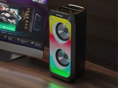 Techancy Altifalante Bluetooth Sem Fios  TH2637, Altifalante De 2*4 Polegadas, Som Est�reo Tws, Ritm