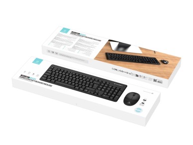 Kit de teclado y ratón inalámbricos Techancy 2.4g negro TK1271, teclas en portugués e