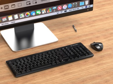 Kit de teclado y ratón inalámbricos Techancy 2.4g negro TK1271, teclas en portugués e