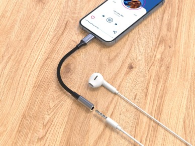 Adaptador de audio Techancy TV3755, IP8-14 a conector para auriculares de 3,5 mm, compatible con iPh