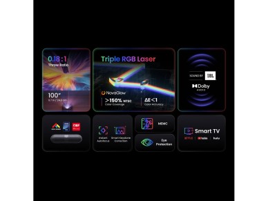 Yaber K300s Multimedia Laser RGB FullHD 1080p Projector with JBL Speakers - Black