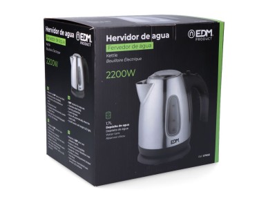 Water kettle 2200w 1,7l chrome edm