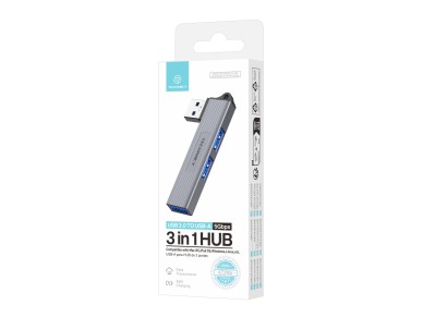 Techancy USB-A a USB 3.0 3 en 1 Techancy KT2906, compatible con Mac OS/iPad OS/Windows, velocidad de