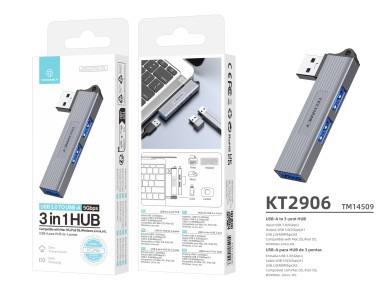 Techancy USB-A a USB 3.0 3 en 1 Techancy KT2906, compatible con Mac OS/iPad OS/Windows, velocidad de