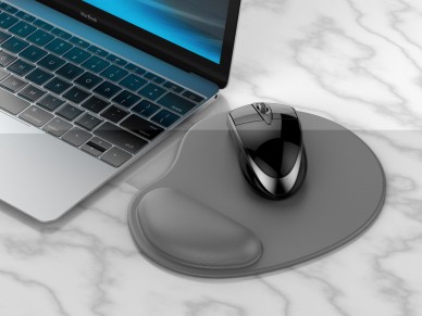 Techancy Mouse Pad with Wrist Support TW2773 Gray, Relief from Fatigue in Office and Gaming, Non-Sli