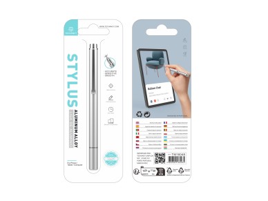 Techancy Caneta Stylus De Alum�nio Prateada TZ6297, Aspeto Elegante Sensibilidade Precisa Para Telem