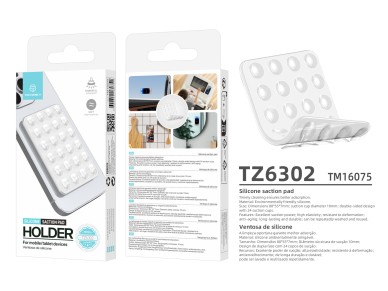 Techancy Suporte Ventosa TZ6302 Para Telemovel Tablet Silicona Ecologica 24 Ventosas Forte Fixacao R