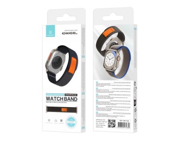 Techancy Gray Sport Band KC2121, Compatible with Apple Watch Ultra 42mm/44mm/45mm/49mm, Nylon and Ve