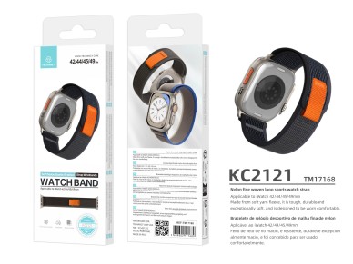 Techancy Gray Sport Band KC2121, Compatible with Apple Watch Ultra 42mm/44mm/45mm/49mm, Nylon and Ve