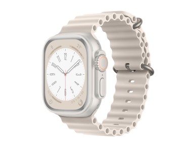 Techancy White Silicone Strap KC2122, Compatible with Apple Watch 38mm/40mm/41mm, Soft Silicone Mate