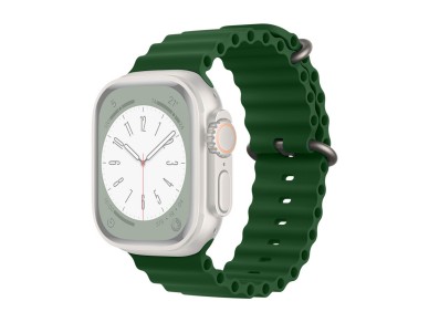 Techancy Green Silicone Strap KC2122, Compatible with Apple Watch 42mm/44mm/45mm/49mm, Soft Silicone