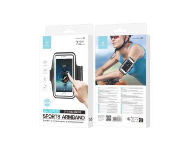Techancy Sports Arm Bag TU7447, 7.2' Cell Phone, Clear Touch Screen, Night Reflective Warning.
