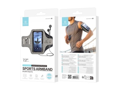 Techancy Sports Arm Bag TU7448, Compatible with 7.2' Cell Phones, Clear Touch Screen, Adjustable Siz