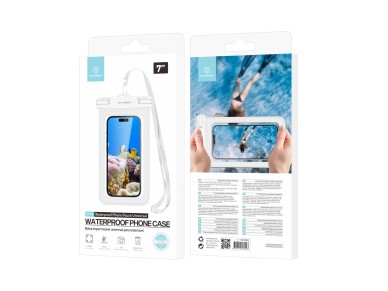 Techancy Mobile Phone Pouch À TU7451 7.0 Inch Waterproof Ipx8 Waterproof, Clear Photos, White