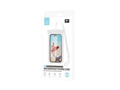 Techancy Mobile Phone Pouch À TU7451 7.0 Inch Waterproof Ipx8 Waterproof, Clear Photos, White