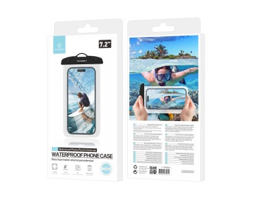 Techancy Cell Phone Case À Black Water Proof TU7453. Extra Large 7.2 Inch Capacity, À Ipx8