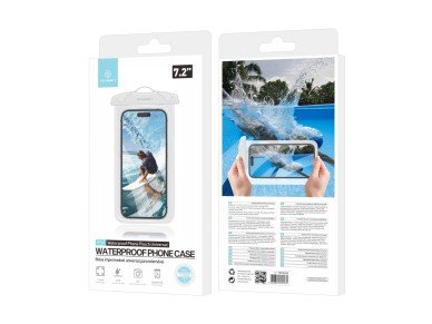 Techancy Cell Phone Case À White Water Proof TU7453. Extra Large 7.2 Inch Capacity, À Ipx8