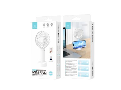 Ventilador USB Techancy KL7307 blanco con soporte, batería de litio recargable, 3 modos de velo