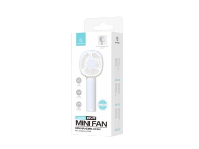 Techancy Mini USB Fan White KL7308 with Fan Holder, Rechargeable Lithium Battery, 3 Speed Modes