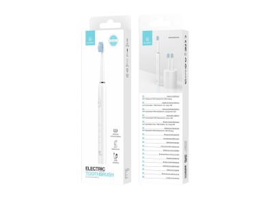 Techancy KH6201 White Electric Toothbrush, IPX7 Waterproof, Replaceable Brush Head, Rechargeable Bat