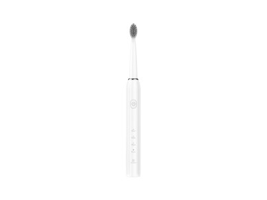 Techancy KH6203 White Electric Toothbrush, IPX7 Waterproof, Replaceable Brush Head, Rechargeable Bat