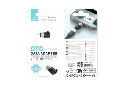 Techancy OTG Adapter KK2103, MICRO to Type-C, Supports Charging and Data Transfer, Compact and Porta