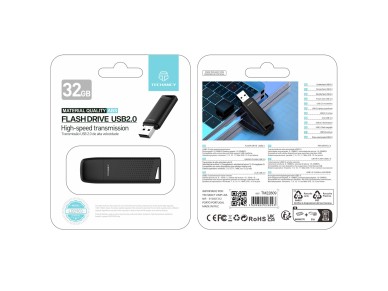 Techancy USB Flash Drive 32GB Preto LB2903, Usb 2.0, Compat�vel com PC/Mobile/Mac, Armazenamento seg