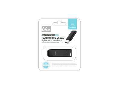 Techancy USB Flash Drive 64GB Preto LB2903, Usb 2.0, Compat�vel com PC/Mobile/Mac, Armazenamento seg