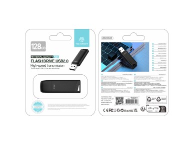 Techancy USB Flash Drive 128GB Preto LB2903, Usb 2.0, Compat�vel com PC/Mobile/Mac, Armazenamento se