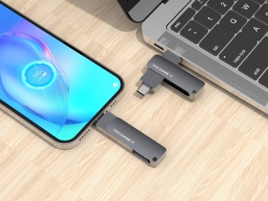Techancy Unidade Flash Usb3.2 De Alta Velocidade LB2904, 128 GB, Conetor 2 Em 1 Tipo C E Usb-A, Comp