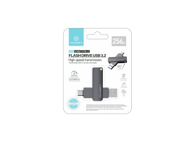 Techancy Unidade Flash Usb3.2 De Alta Velocidade LB2904, 256 GB, Conetor 2 Em 1 Tipo C E Usb-A, Comp