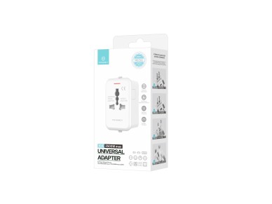 Techancy Adaptador Universal De Viagem Branco MB2500, 2500 W (M�x.) Fun��o De Convers�o De Ficha De 